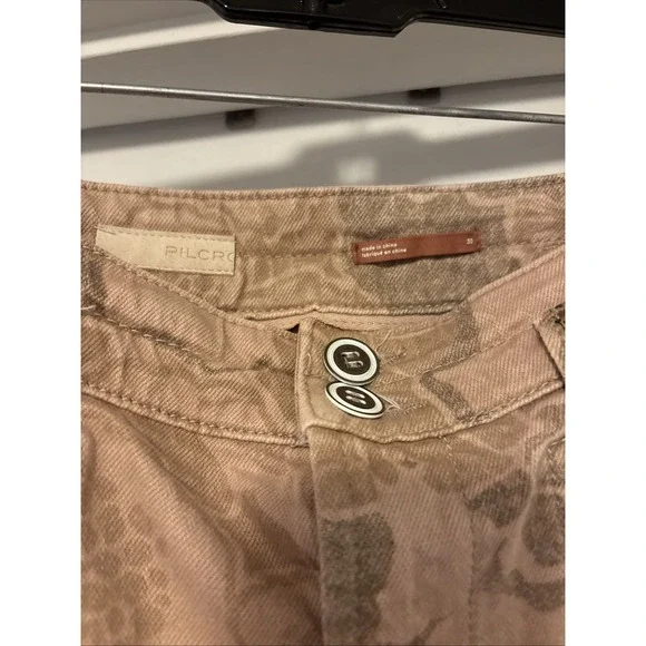 Anthropologie Pilcro The Camp Wanderer Jeans Pink Tan Patchwork Boho Festival 30 - Picture 5 of 9